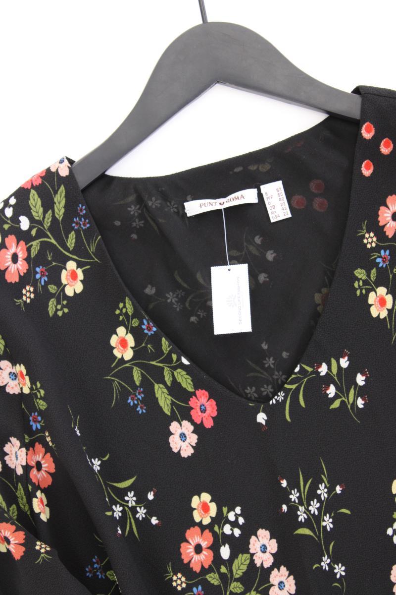 Punt Roma Midikleid Gr. 48 mit Blumenmuster neuwertig 3/4 Ärmel schwarz