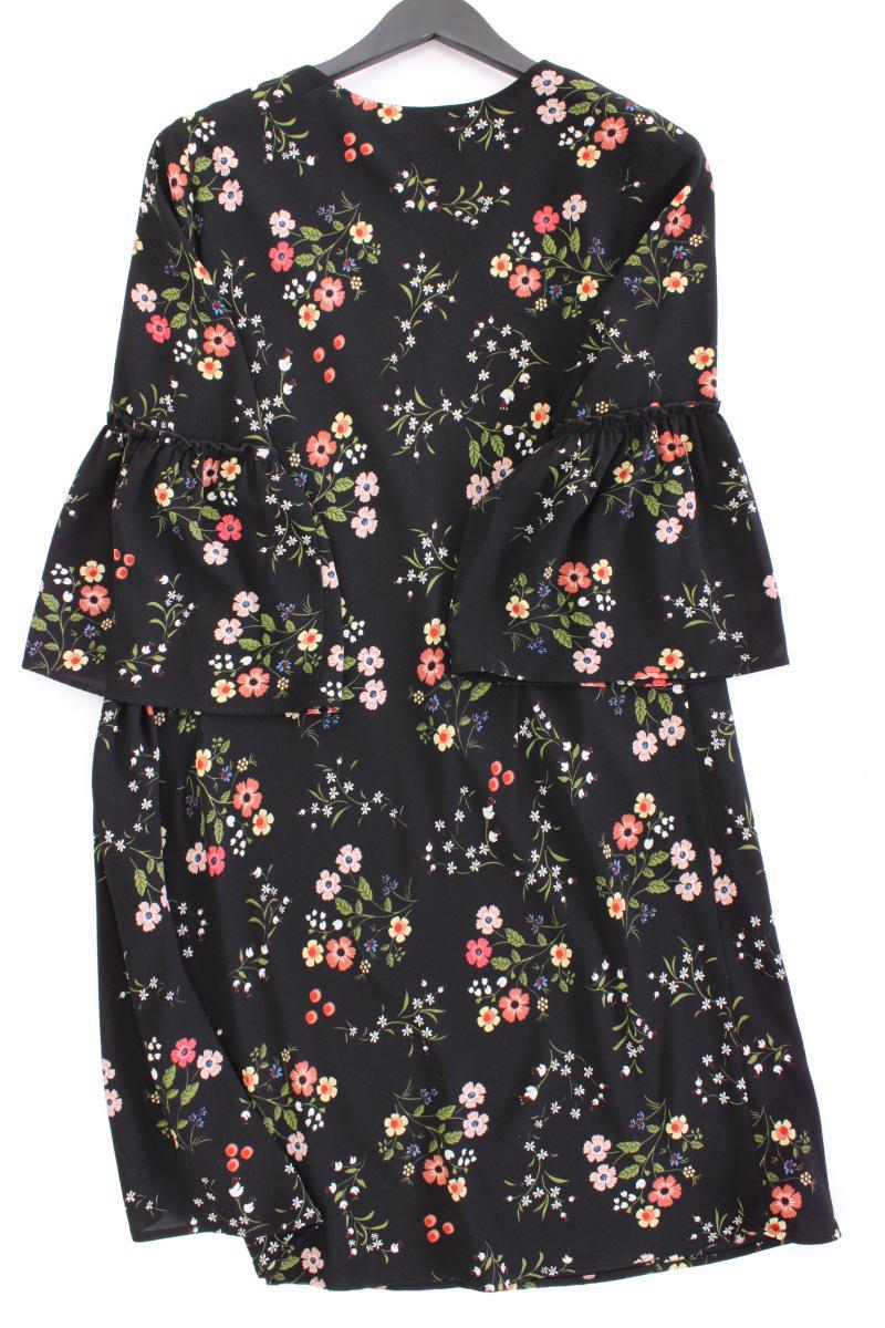 Punt Roma Midikleid Gr. 48 mit Blumenmuster neuwertig 3/4 Ärmel schwarz