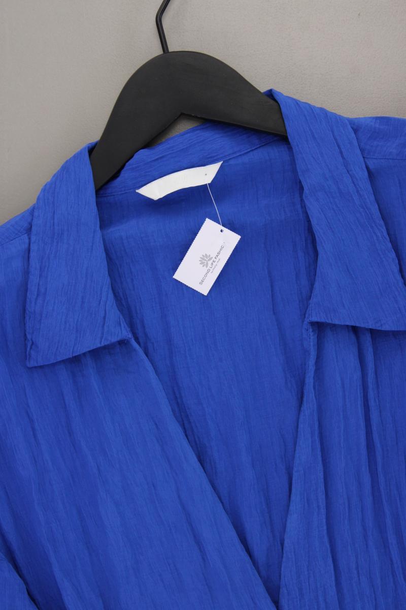 H&M Crop Bluse Gr. 48 Kurzarm blau