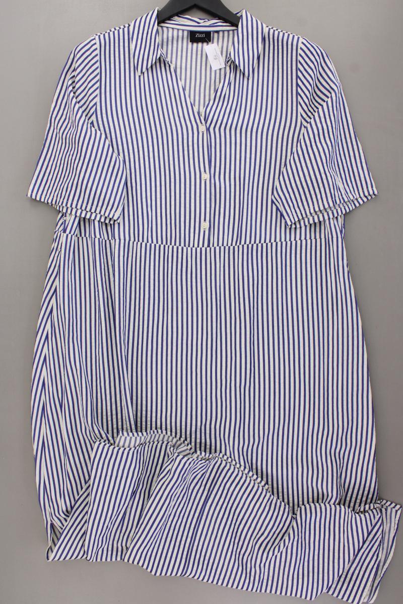 Zizzi Kurzarmkleid Gr. 48 gestreift blau