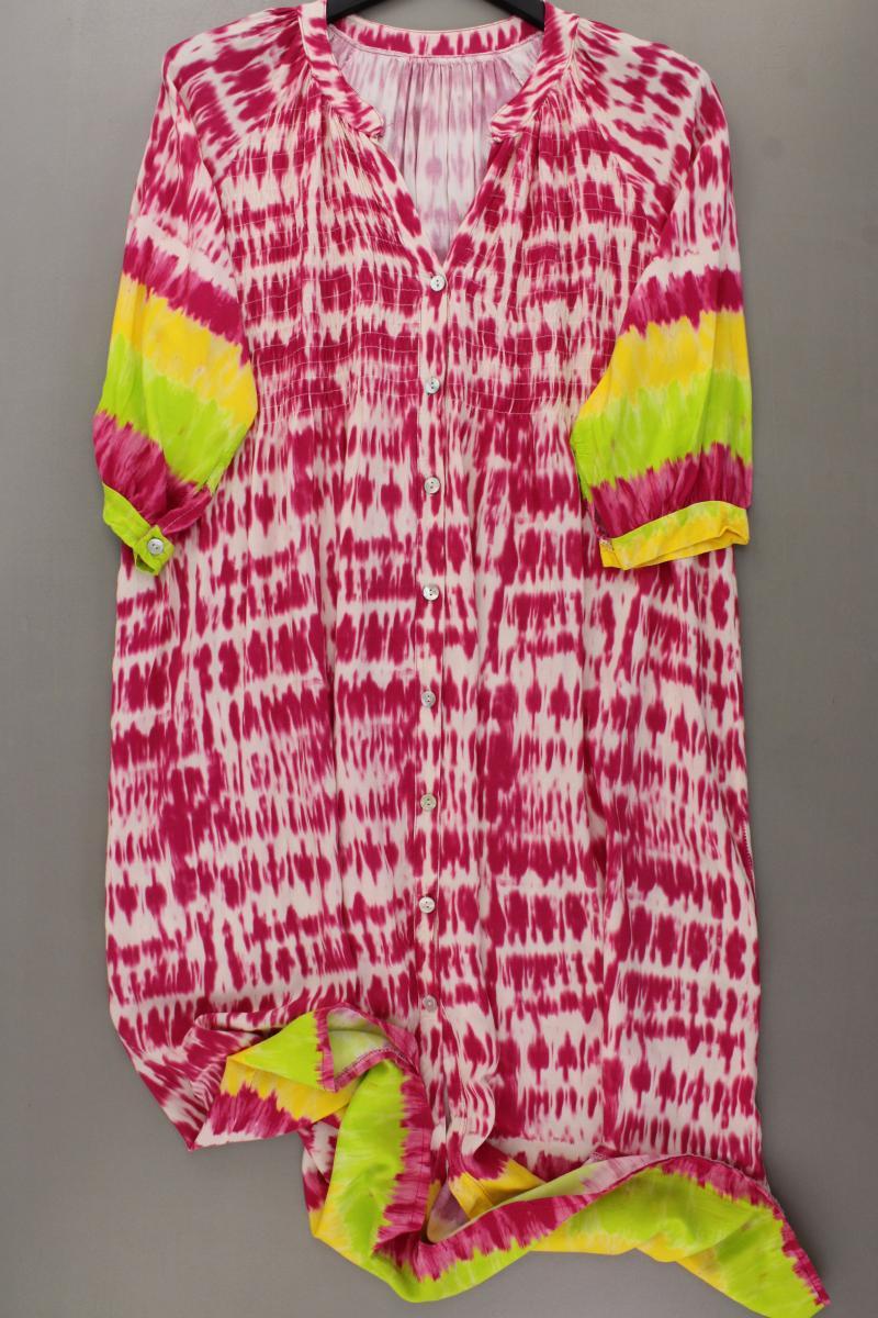 Midikleid Gr. 46 mit Batikmuster 3/4 Ärmel pink aus Viskose