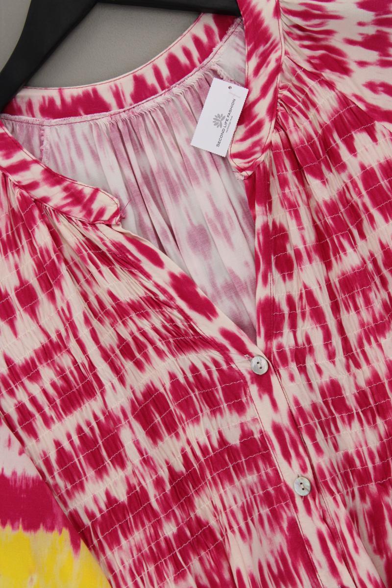 Midikleid Gr. 46 mit Batikmuster 3/4 Ärmel pink aus Viskose