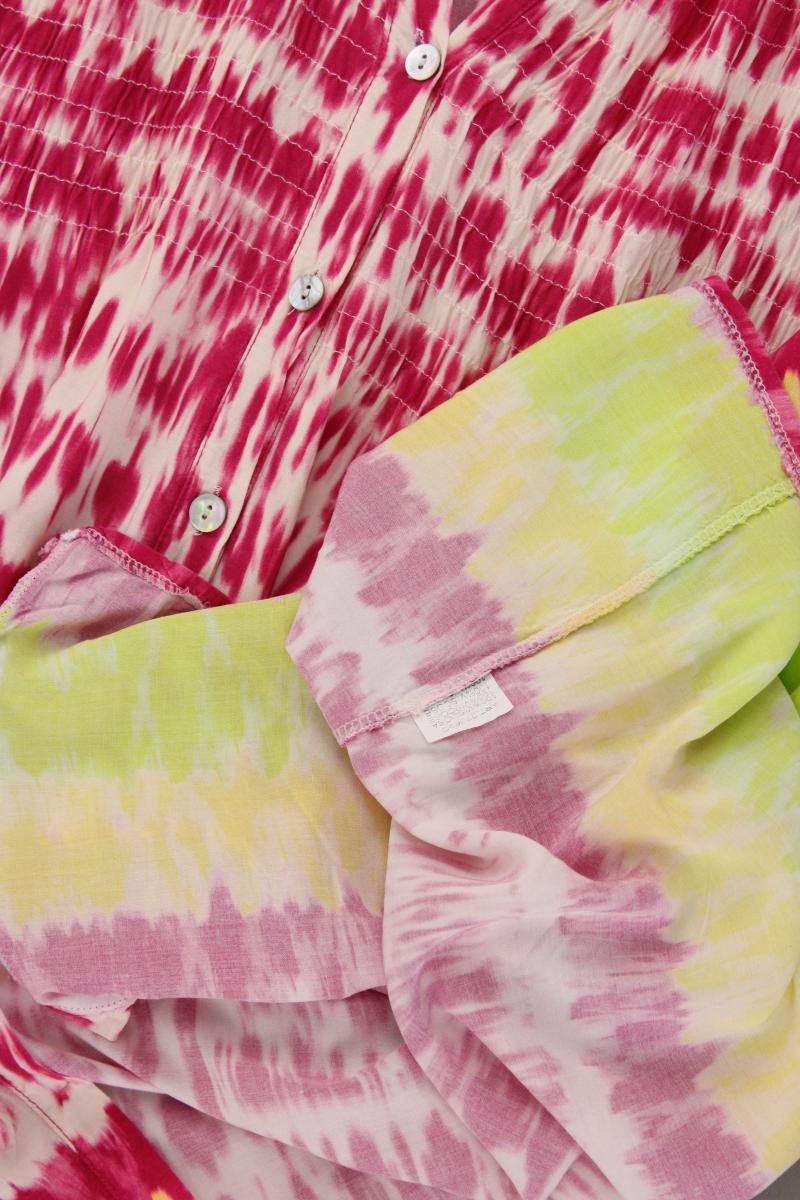Midikleid Gr. 46 mit Batikmuster 3/4 Ärmel pink aus Viskose