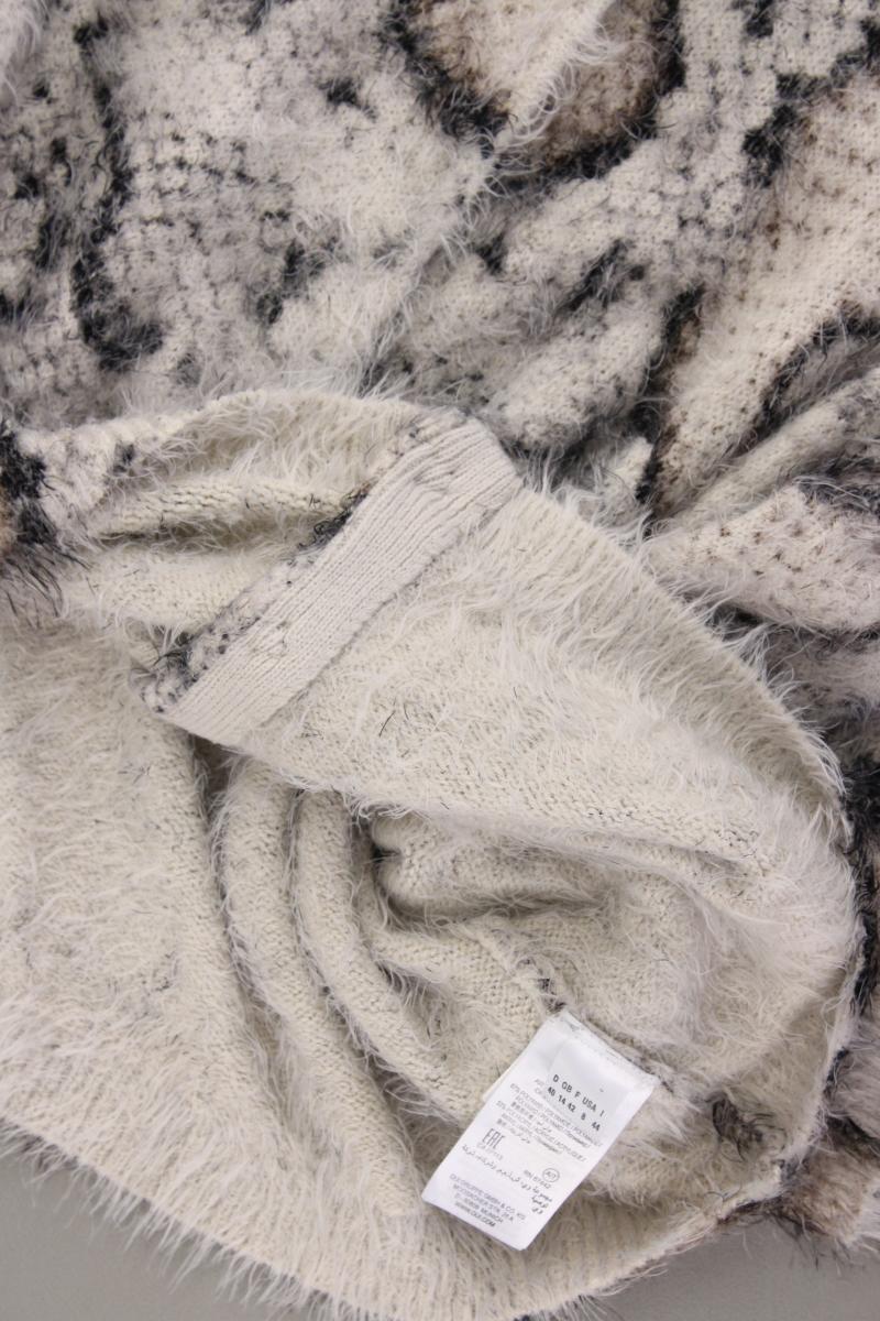 Oui Classic Cardigan Gr. 40 mit Tierdruck neuwertig Langarm grau aus Polyacryl