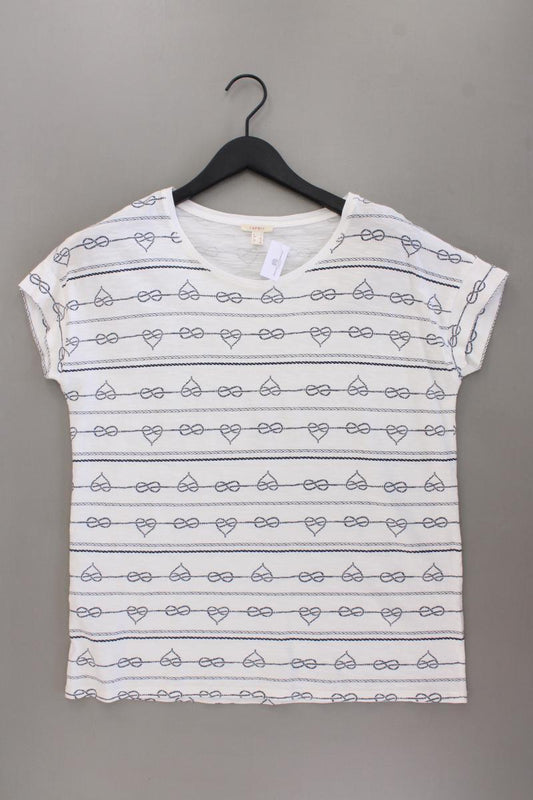 Esprit Printshirt Gr. L Kurzarm weiß