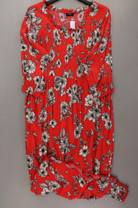Zizzi Maxikleid Gr. 46 mit Blumenmuster 3/4 Ärmel rot