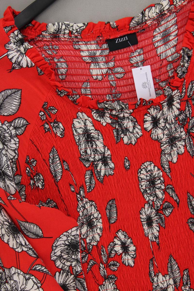 Zizzi Maxikleid Gr. 46 mit Blumenmuster 3/4 Ärmel rot