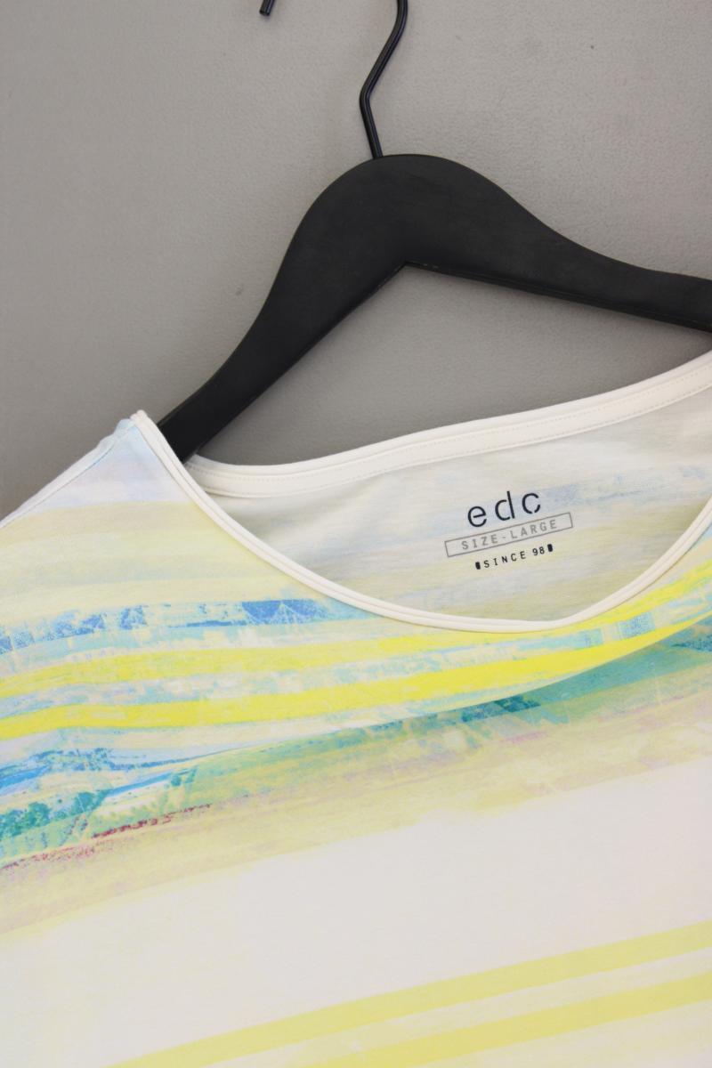 edc by Esprit Printshirt Gr. L neuwertig Kurzarm mehrfarbig