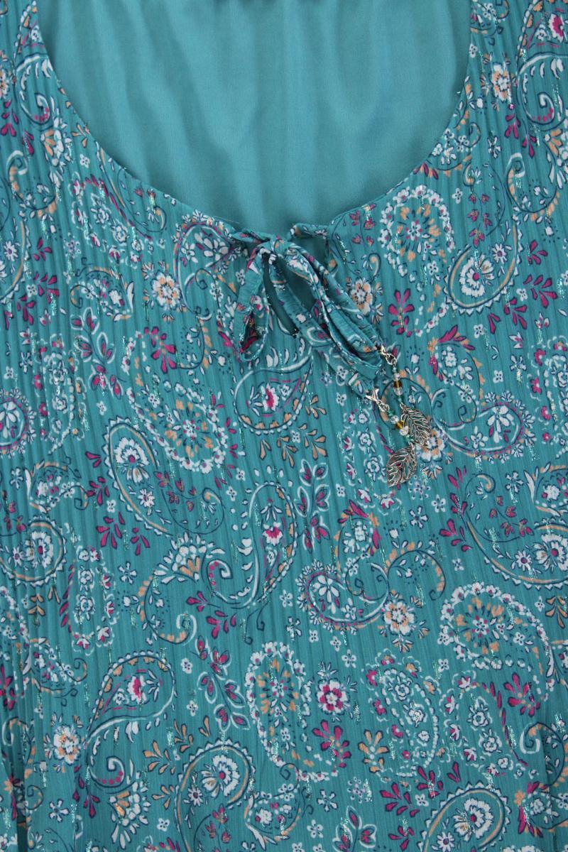 Armand Thiery Kurzarmkleid Gr. 44 mit Paisleymuster blau