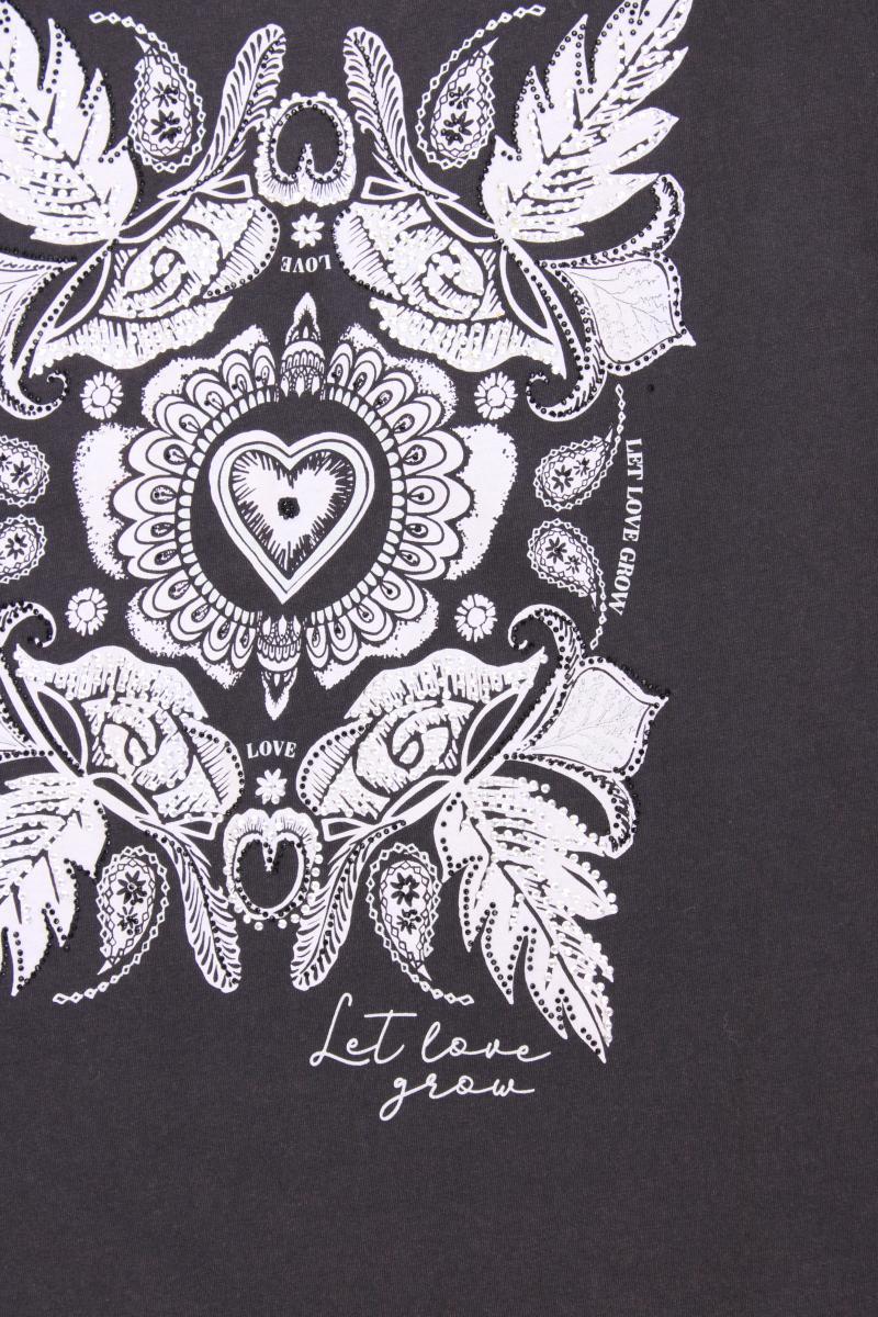 Street One Printshirt Gr. 40 neuwertig Kurzarm grau