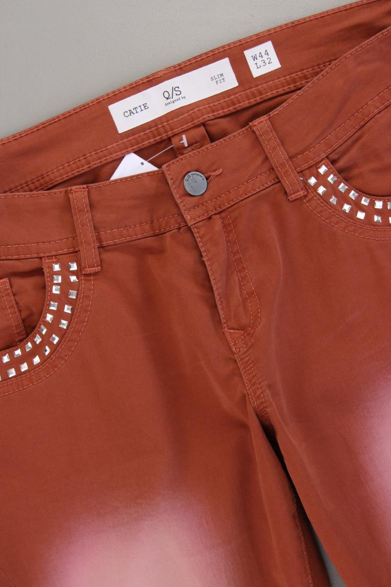 QS by s.Oliver Hose Gr. 44/L32 neuwertig Modell Catie mit Nieten braun