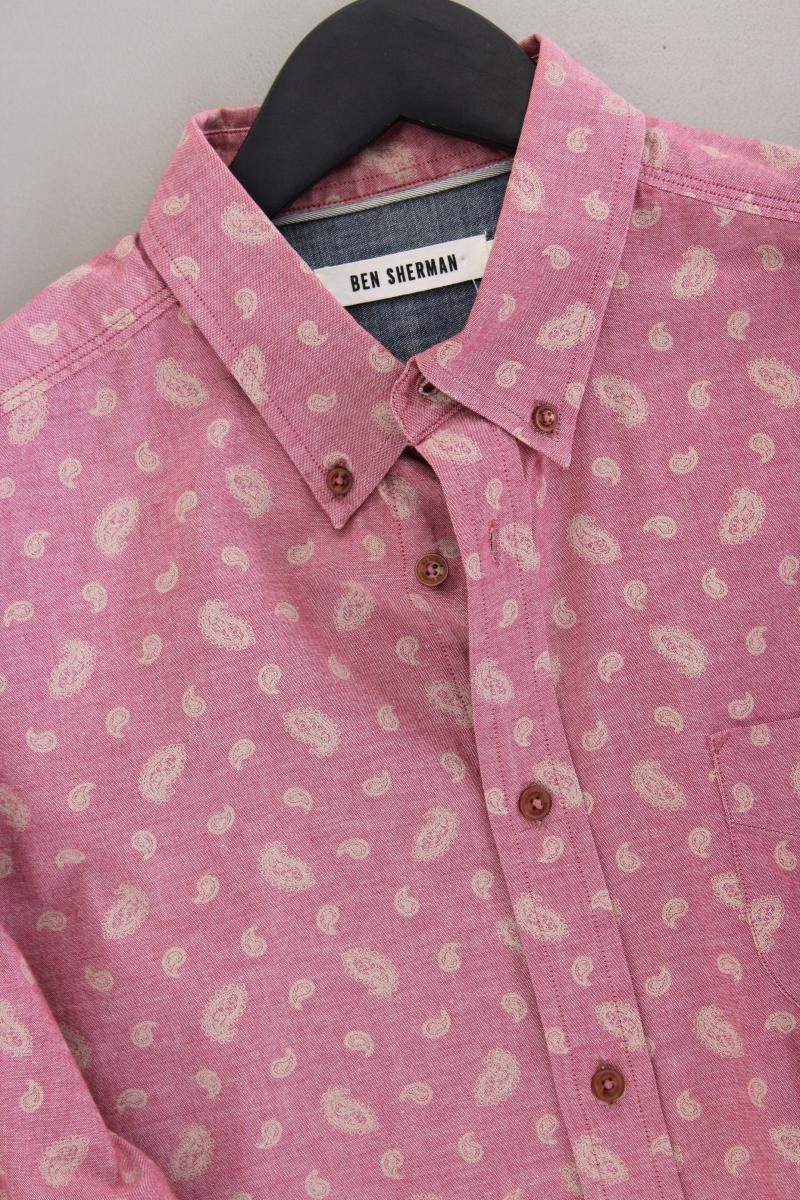 Ben Sherman Langarmhemd für Herren Gr. L mit Paisleymuster rosa aus Baumwolle