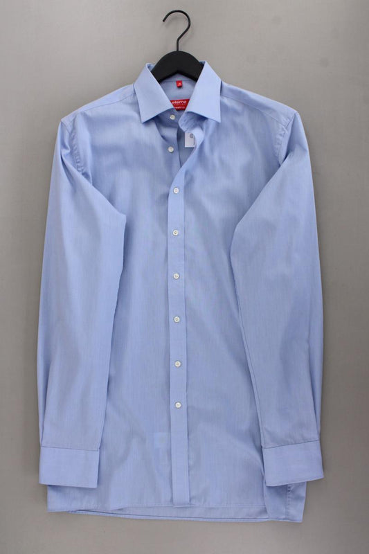 Eterna Langarmhemd für Herren Gr. Hemdgröße 39 blau aus Baumwolle