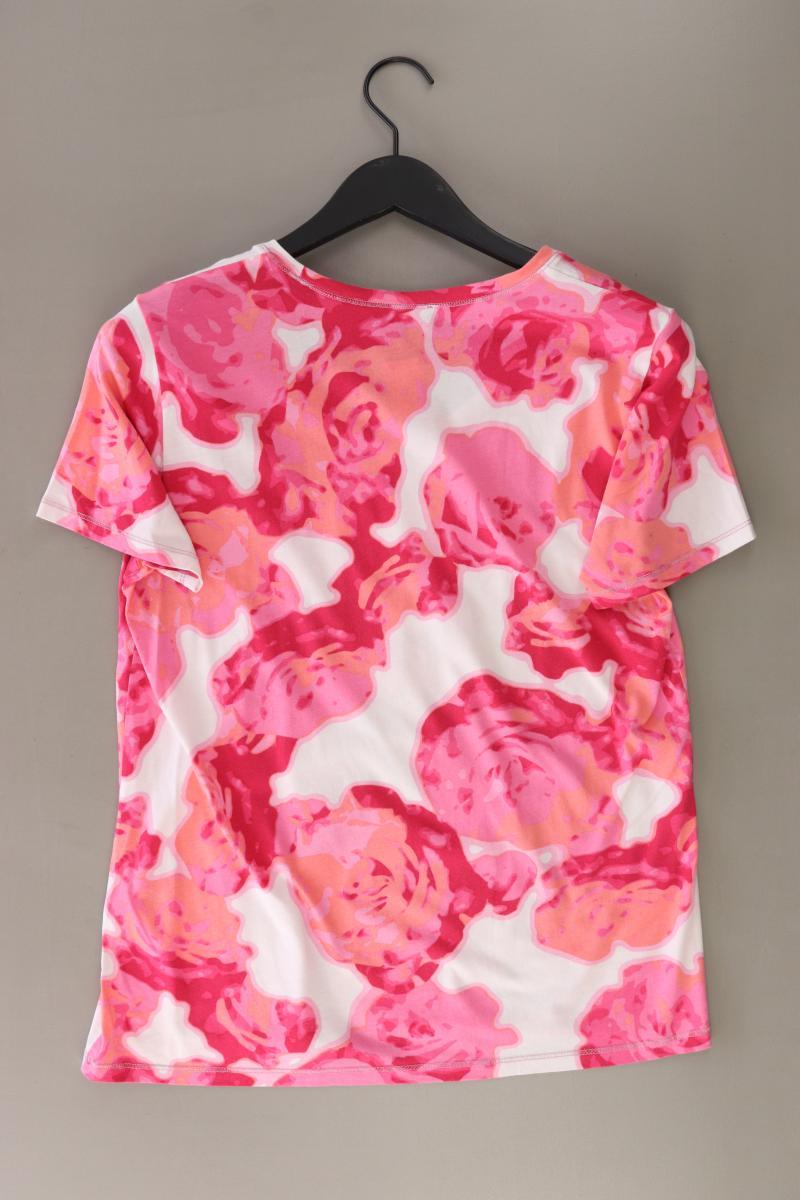 Monari Printshirt Gr. 40 mit Paisleymuster Kurzarm pink aus Baumwolle