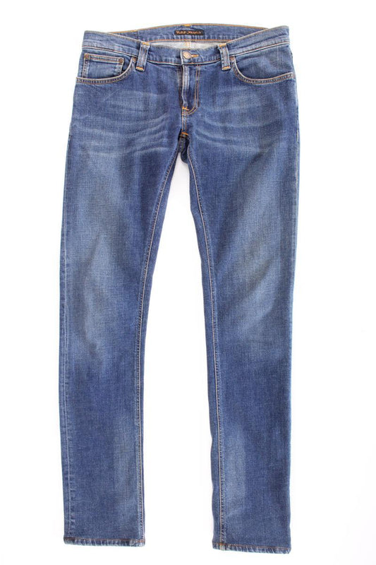 Nudie Jeans Straight Jeans für Herren Gr. W32/L36 Modell John blau aus Baumwolle