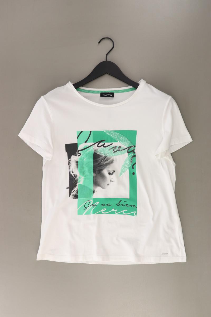 Taifun Printshirt Gr. 40 Kurzarm weiß