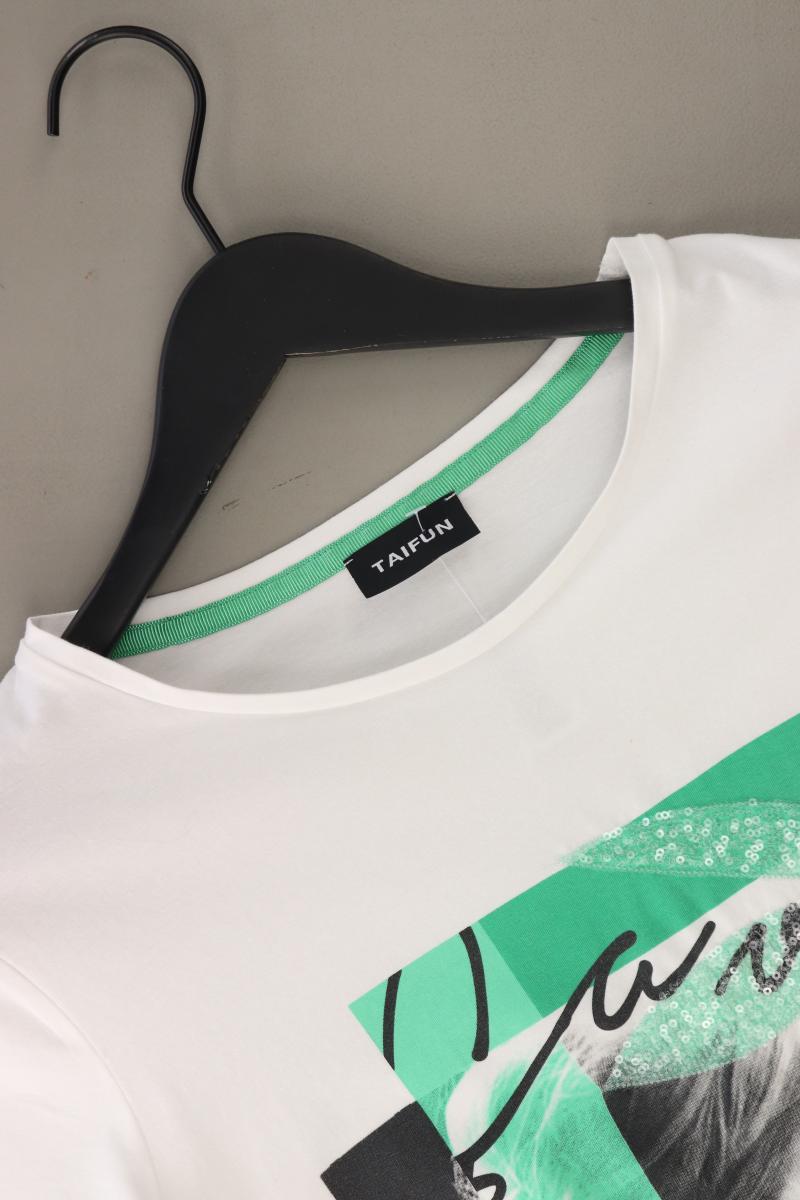 Taifun Printshirt Gr. 40 Kurzarm weiß