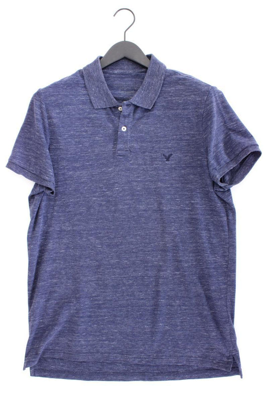 American Eagle Outfitters Poloshirt für Herren Gr. M Kurzarm blau aus Baumwolle