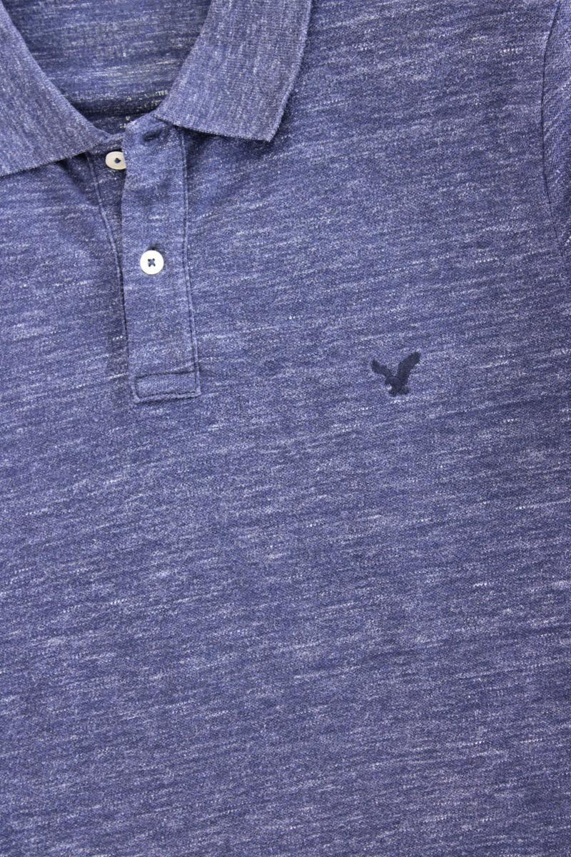American Eagle Outfitters Poloshirt für Herren Gr. M Kurzarm blau aus Baumwolle