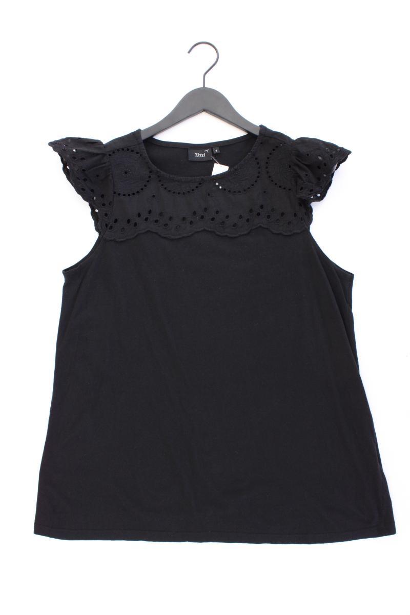 Zizzi T-Shirt Gr. 42/44 Kurzarm schwarz aus Baumwolle