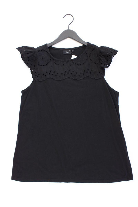 Zizzi T-Shirt Gr. 42/44 Kurzarm schwarz aus Baumwolle