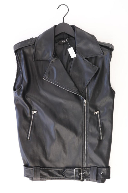 Most Wanted Kunstleder Weste Gr. XS neuwertig mit Gürtel schwarz aus Polyester