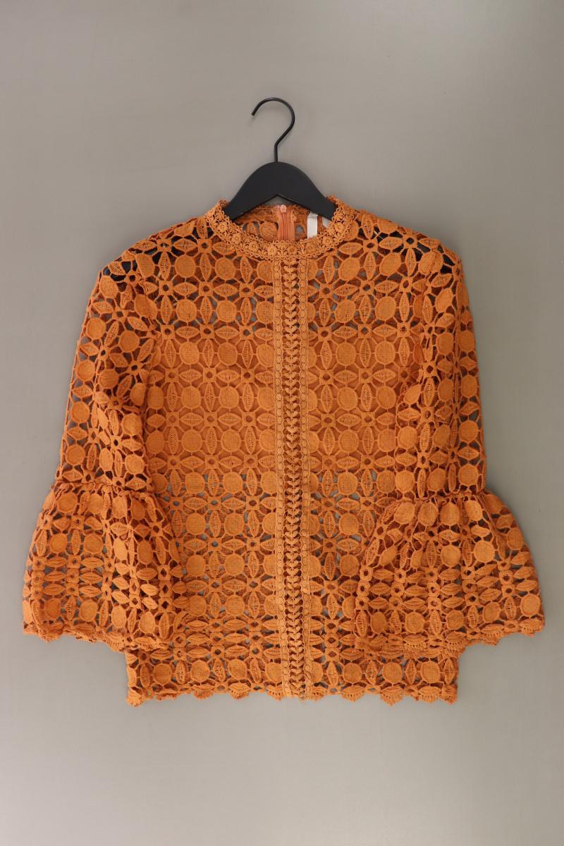 Spitzenbluse Gr. 38 3/4 Ärmel orange aus Polyester