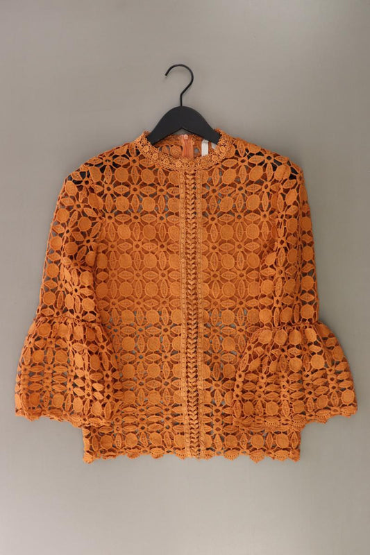 Spitzenbluse Gr. 38 3/4 Ärmel orange aus Polyester