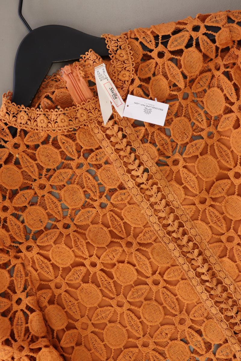 Spitzenbluse Gr. 38 3/4 Ärmel orange aus Polyester