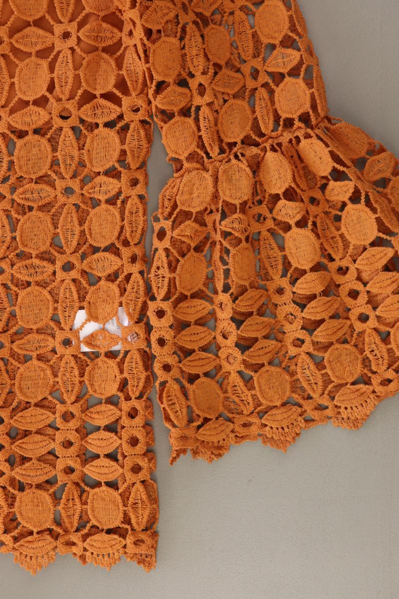 Spitzenbluse Gr. 38 3/4 Ärmel orange aus Polyester