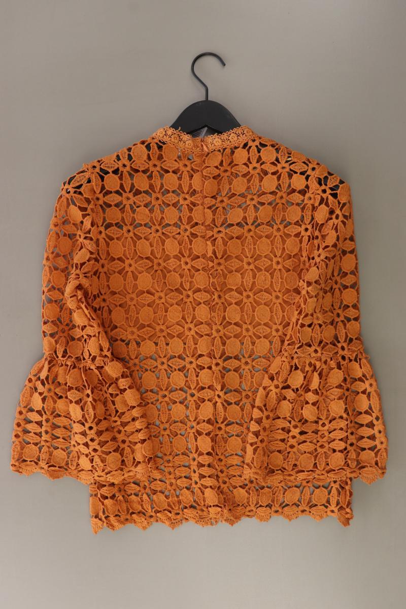 Spitzenbluse Gr. 38 3/4 Ärmel orange aus Polyester