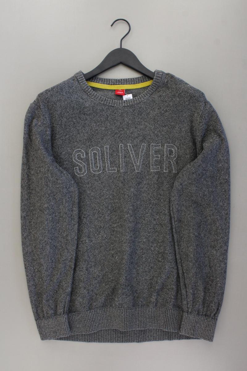 s.Oliver Feinstrickpullover für Herren Gr. XL grau aus Baumwolle
