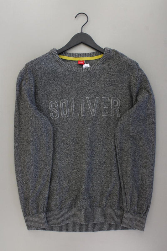 s.Oliver Feinstrickpullover für Herren Gr. XL grau aus Baumwolle