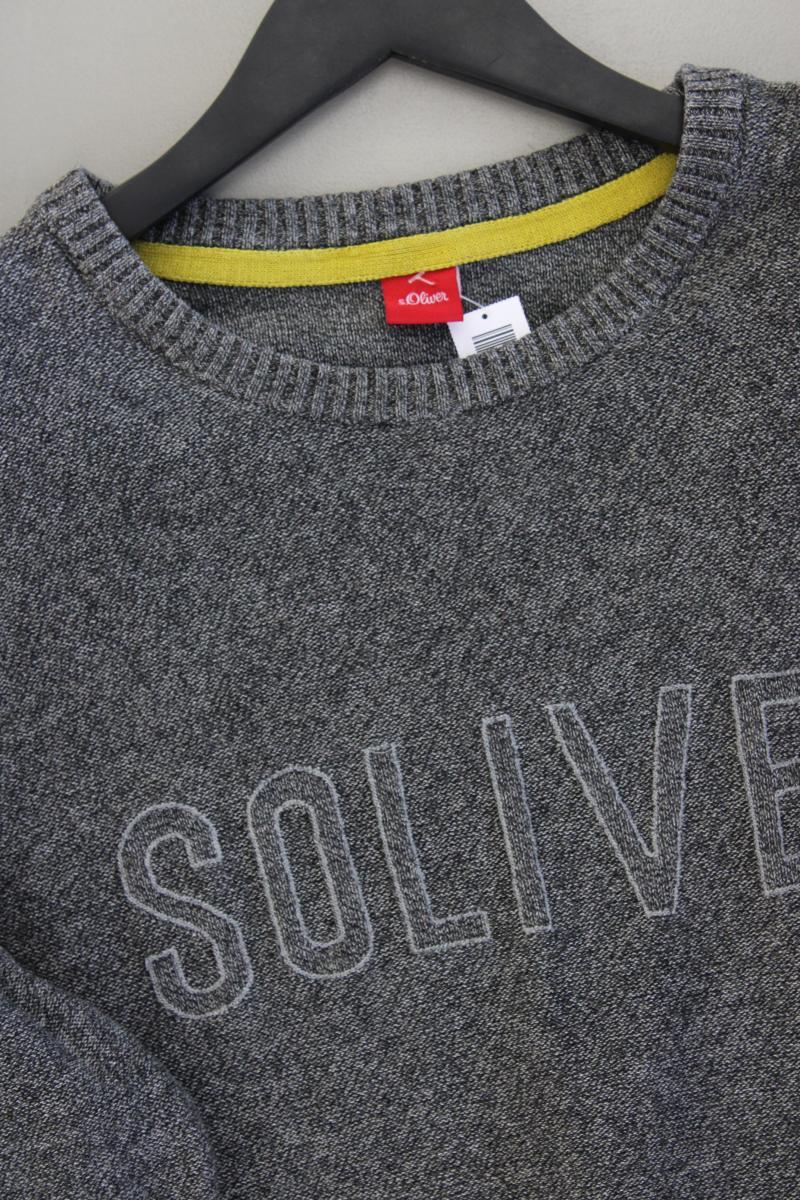 s.Oliver Feinstrickpullover für Herren Gr. XL grau aus Baumwolle