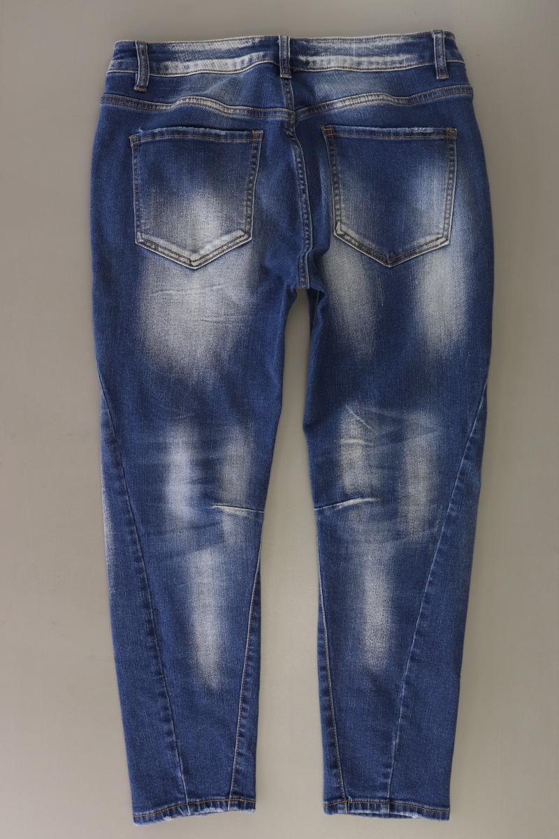 7/8 Jeans Gr. 44 mit Blumenmuster blau