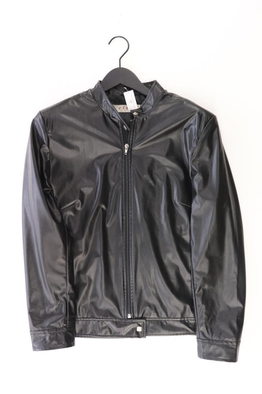 Vintage Kunstlederjacke Gr. 40 schwarz aus Polyester