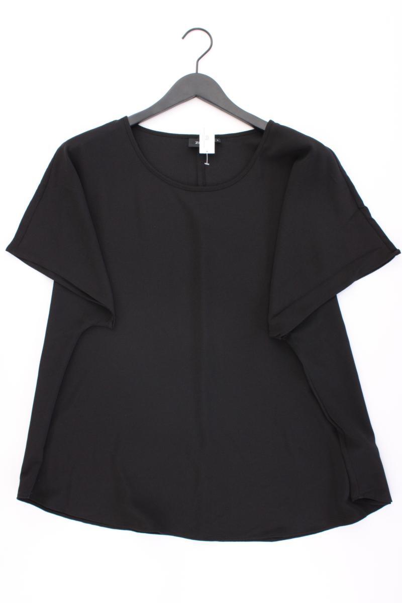 Zizzi Kurzarmbluse Gr. 50/52 neuwertig schwarz aus Polyester