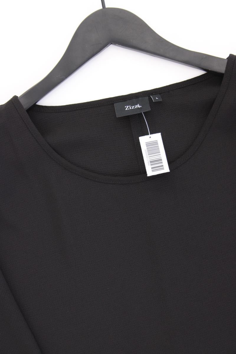 Zizzi Kurzarmbluse Gr. 50/52 neuwertig schwarz aus Polyester