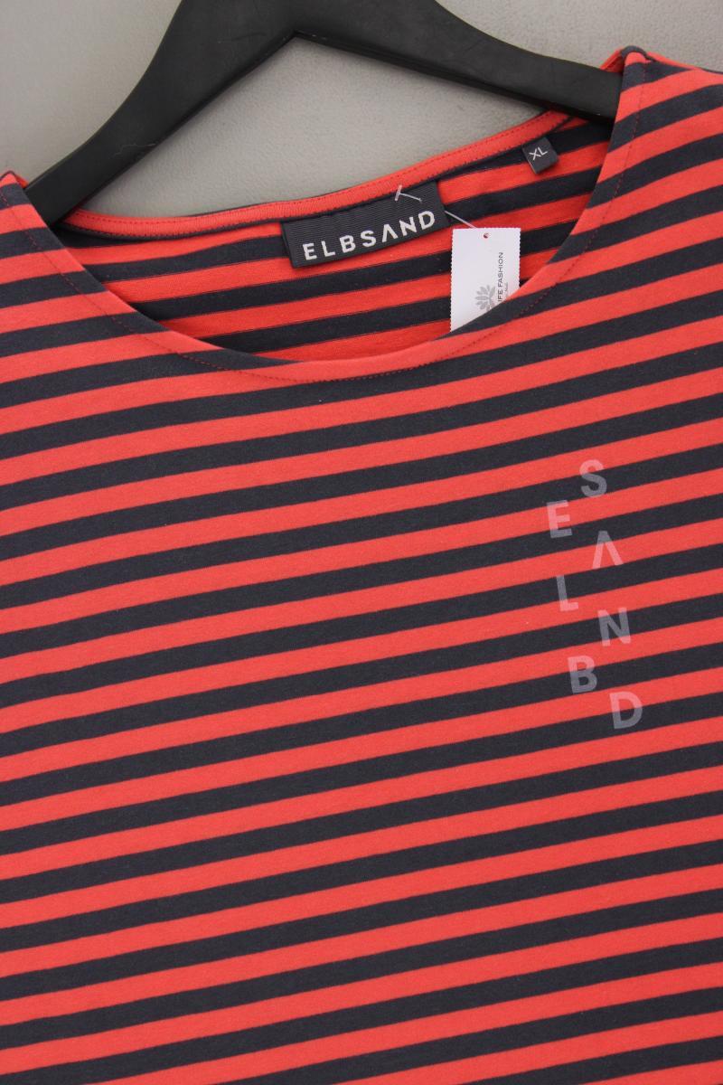 Elbsand Ringelshirt Gr. XL gestreift Kurzarm rot aus Baumwolle