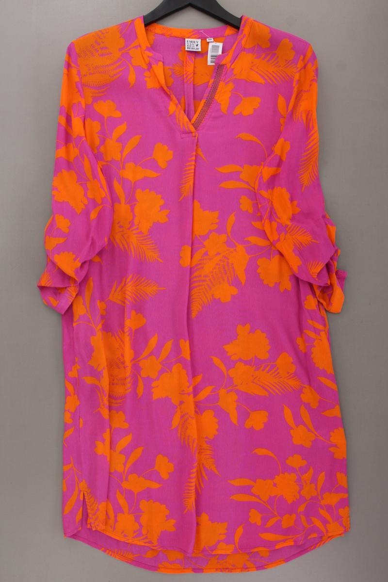 Emily van den Bergh Midikleid Gr. 40 mit Blumenmuster neuwertig 3/4 Ärmel lila