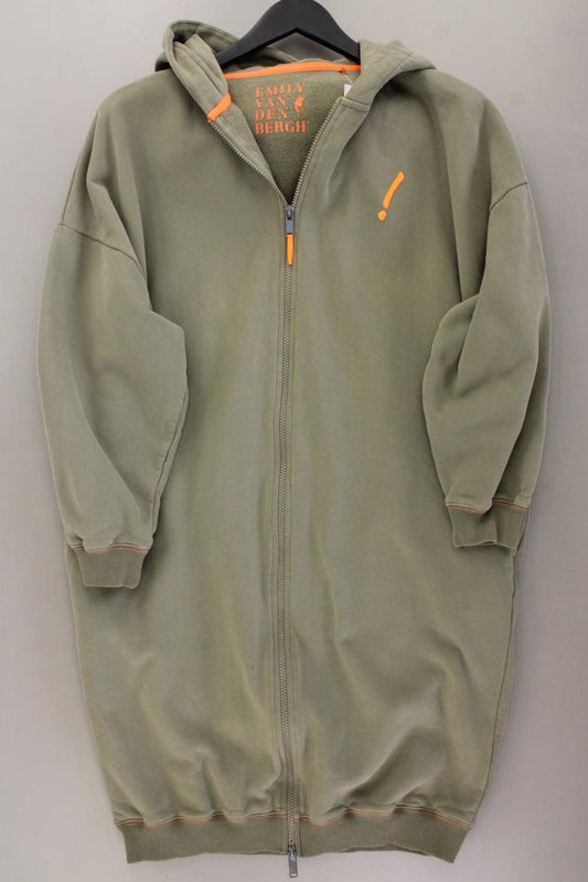 Emily van den Bergh Lange Sweatjacke Gr. M Langarm olivgrün aus Baumwolle