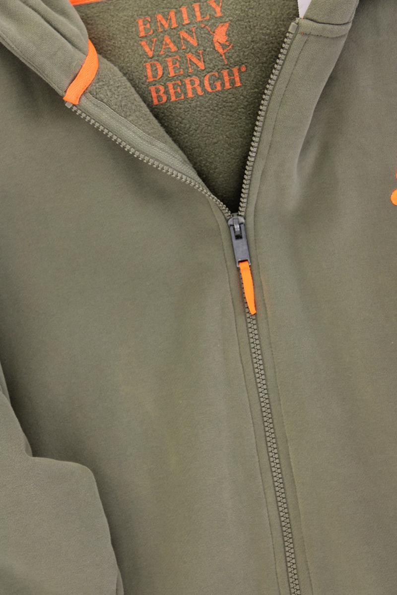 Emily van den Bergh Lange Sweatjacke Gr. M Langarm olivgrün aus Baumwolle