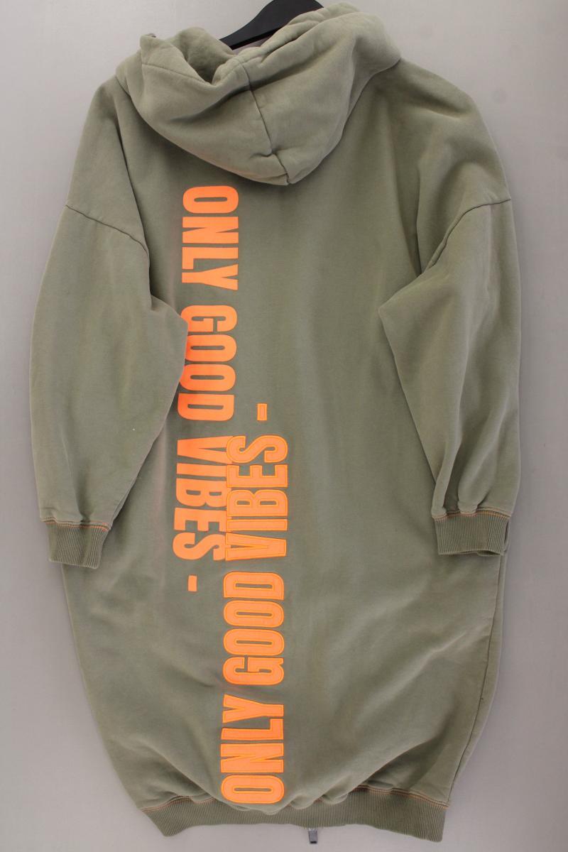 Emily van den Bergh Lange Sweatjacke Gr. M Langarm olivgrün aus Baumwolle