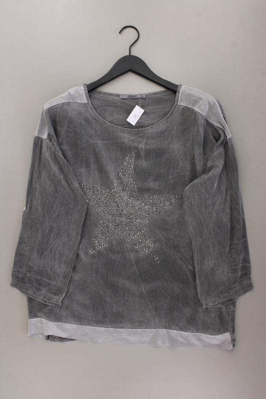 iSilk Oversize-Bluse Gr. M 3/4 Ärmel grau aus Viskose