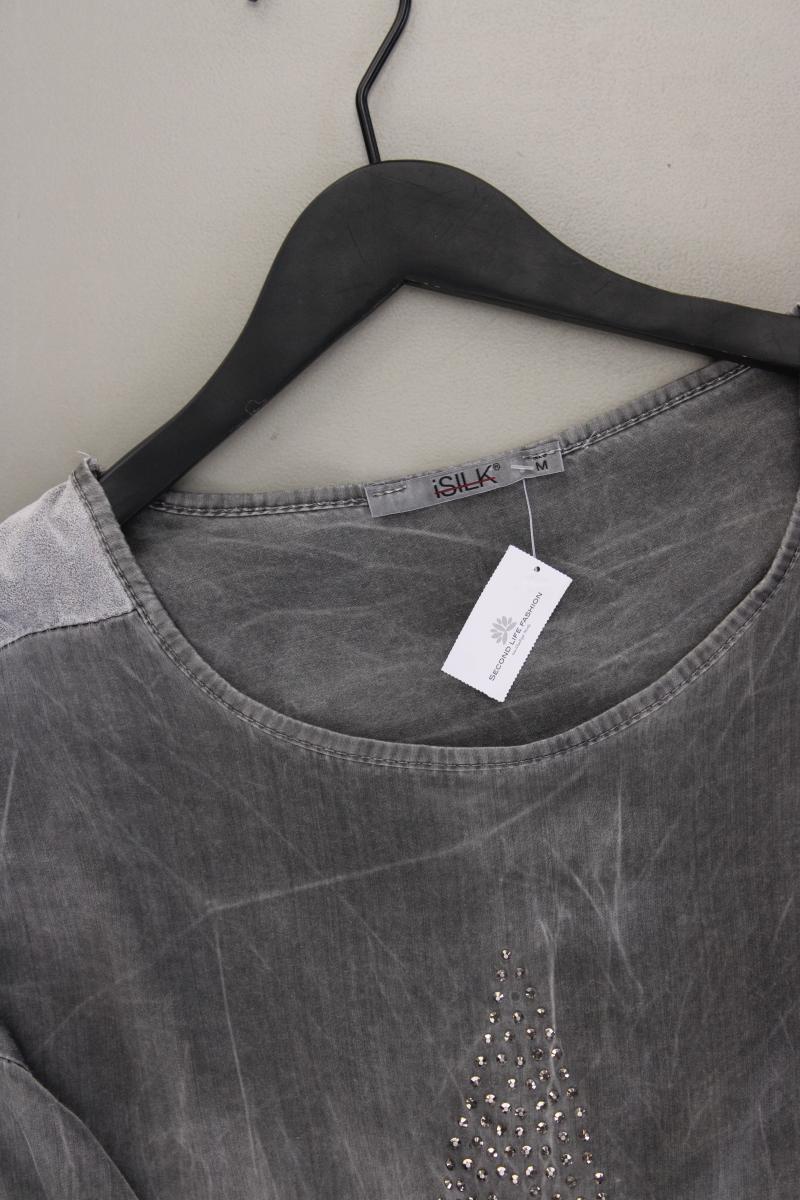 iSilk Oversize-Bluse Gr. M 3/4 Ärmel grau aus Viskose