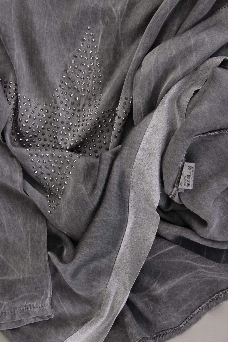 iSilk Oversize-Bluse Gr. M 3/4 Ärmel grau aus Viskose