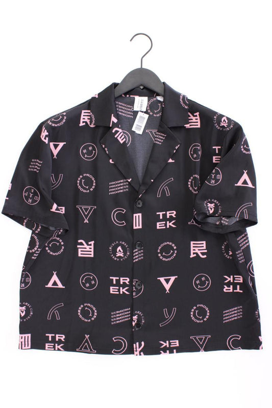 COLLUSION Kurzarmbluse Gr. 38 schwarz aus Polyester