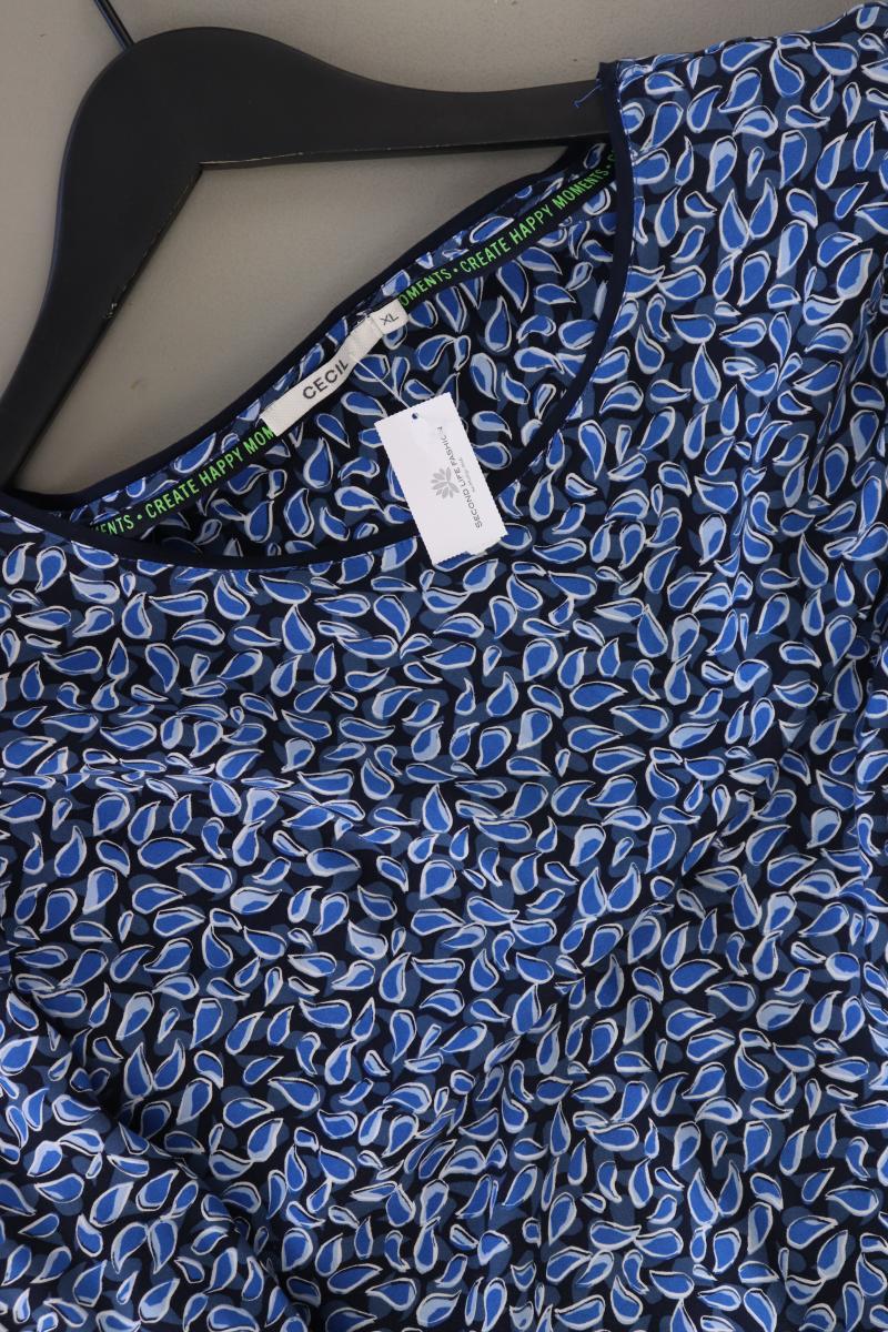 Cecil Langarmbluse Gr. XL blau aus Viskose