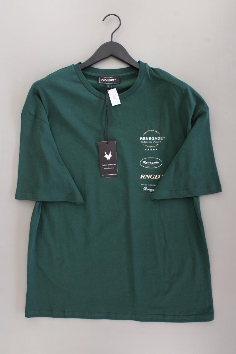 T-Shirt für Herren Gr. XL neu mit Etikett Kurzarm grün aus Baumwolle