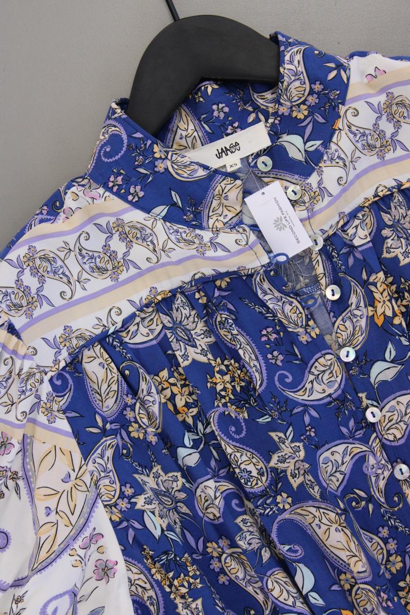 Jaase Kurzarmkleid Gr. XS mit Blumenmuster mehrfarbig aus Viskose